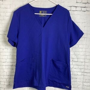 FIGS Technical Collection Limited Edition Blue Florescent Green Casma Top 2XL